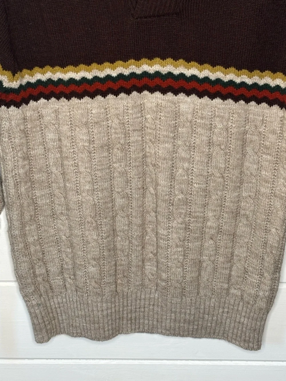 Vintage 1970’s Jantzen Shawl Neck Sweater Size M Made in USA Retro Streetwear - Picture 3 of 11